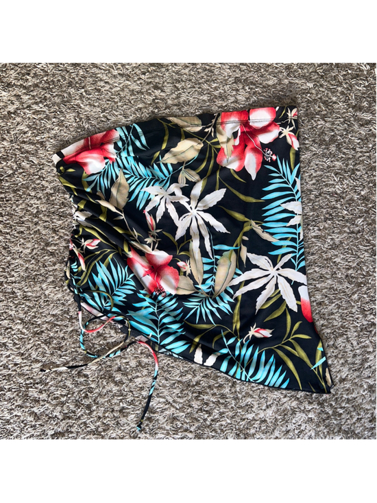 Celine by Champion Tops - Women's Celine by Champion Tube Top 2X Tropical Floral Print Ruched Tie